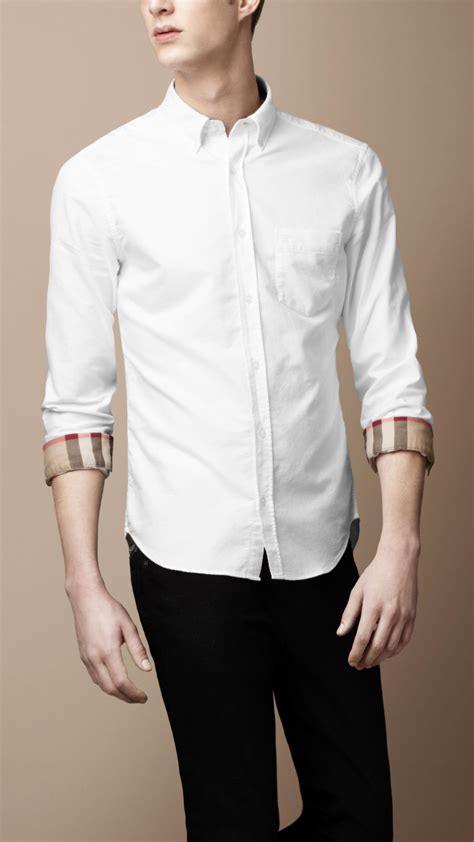 mens burberry white shirt|Burberry shirts for men outlet.